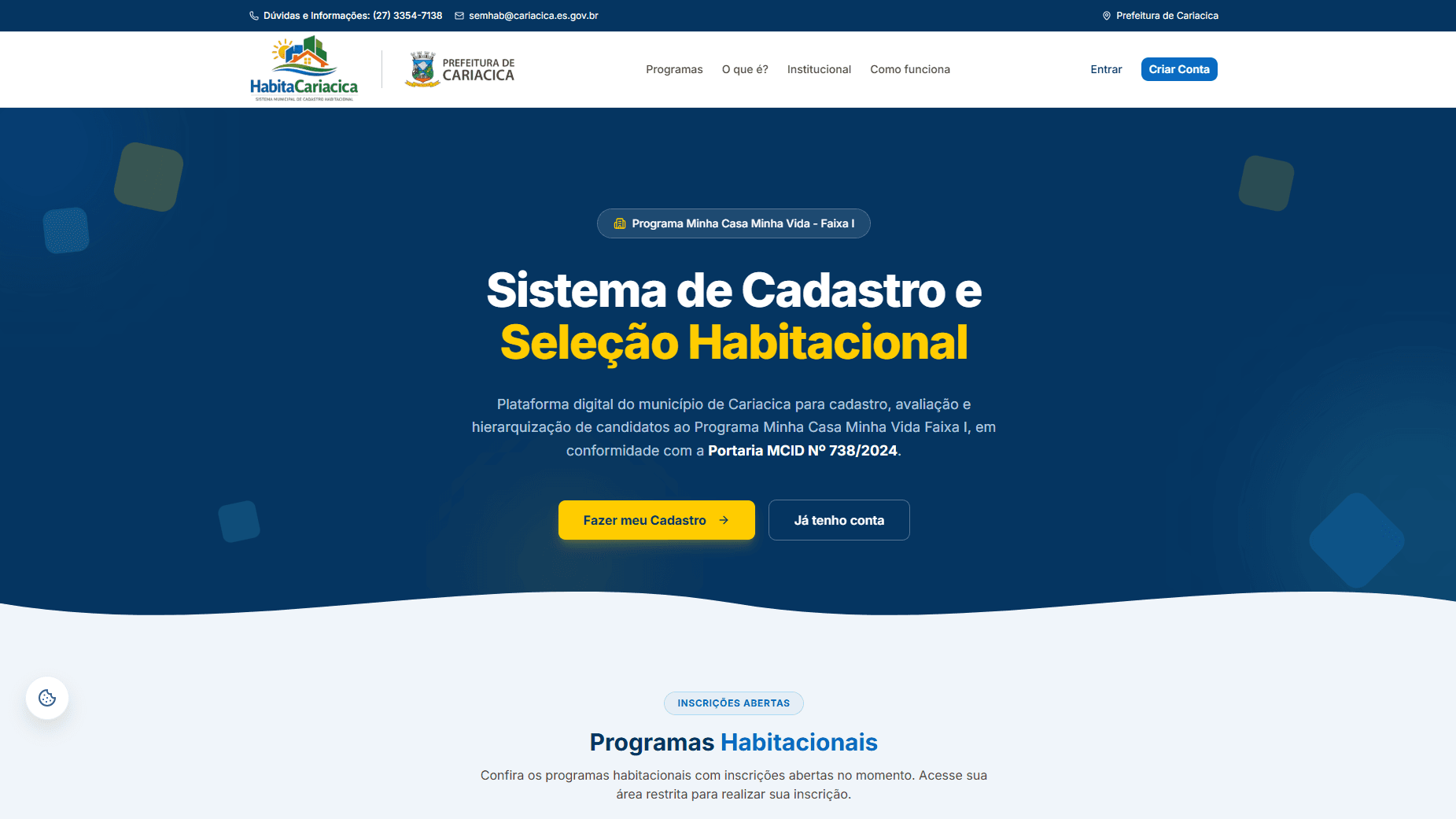 Crie sua conta