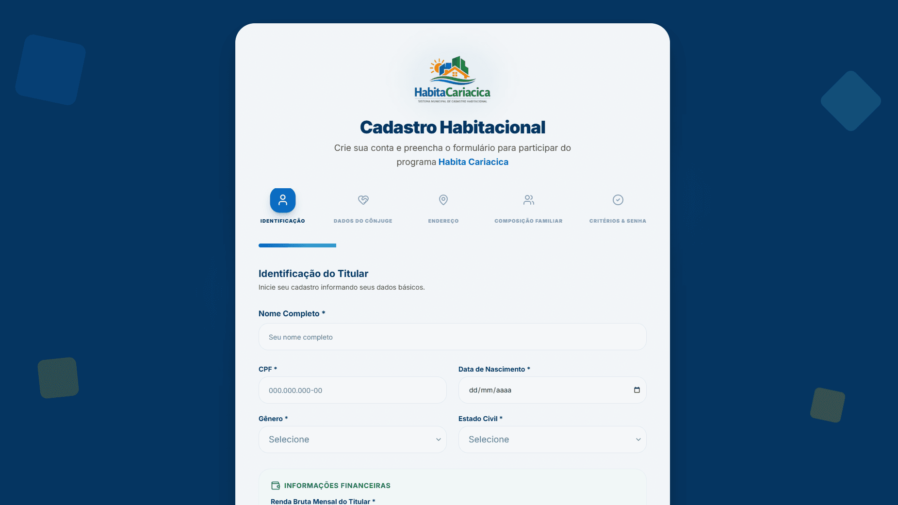 Preencha seu cadastro