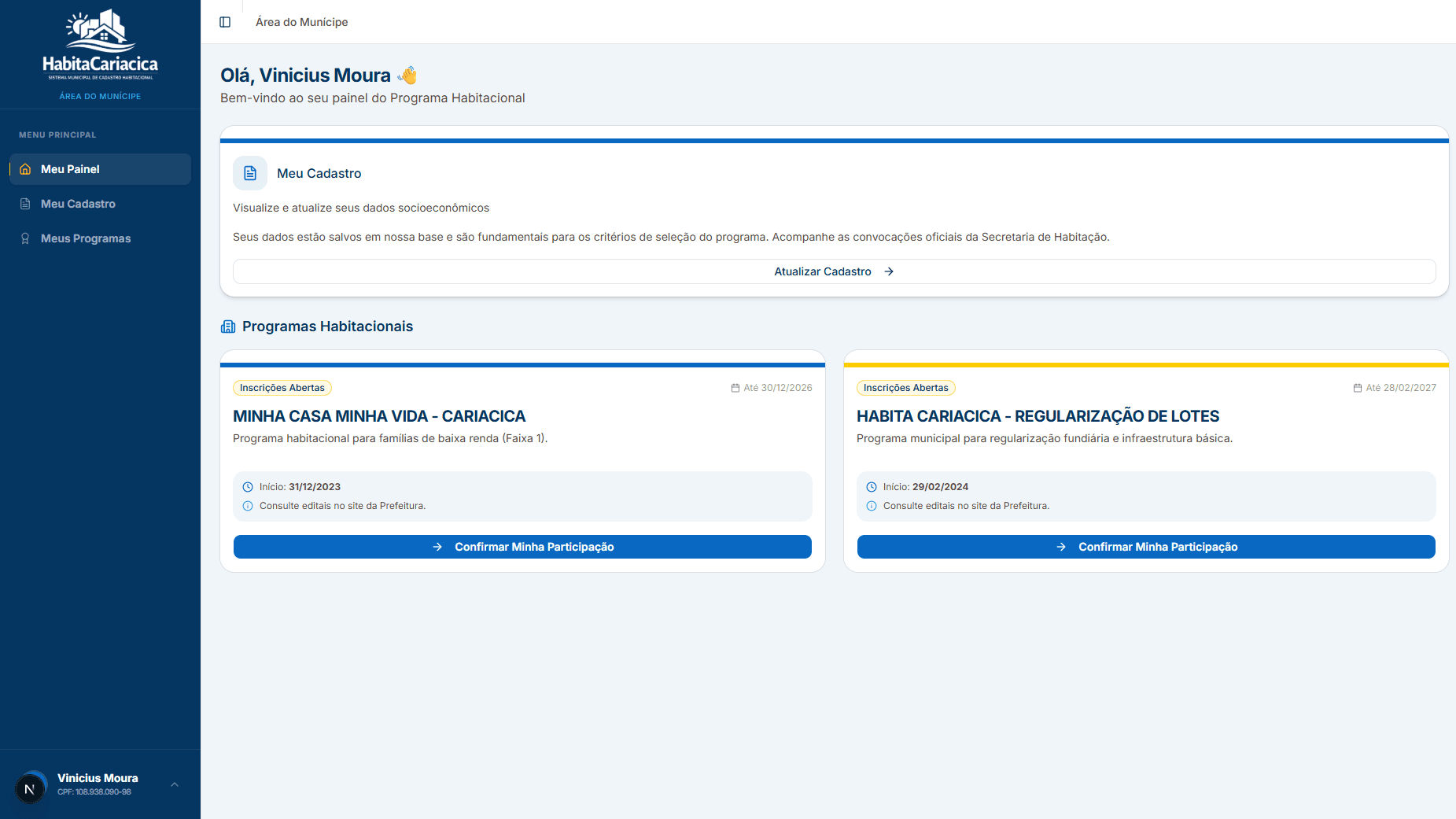 Escolha um programa